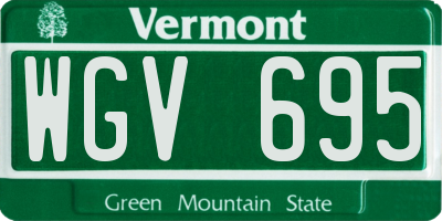 VT license plate WGV695