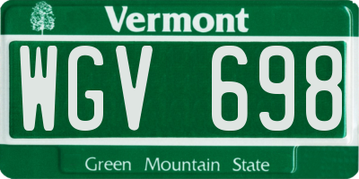 VT license plate WGV698