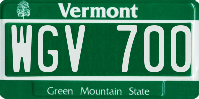 VT license plate WGV700
