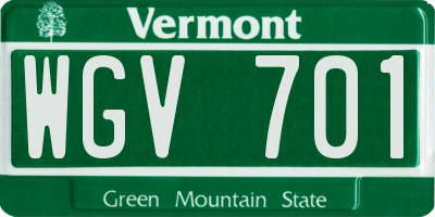 VT license plate WGV701