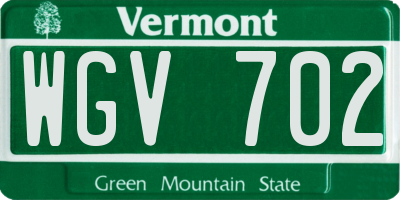 VT license plate WGV702
