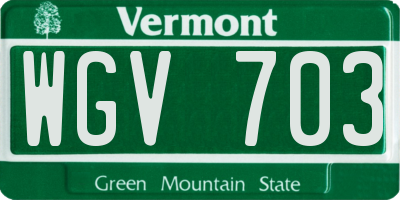 VT license plate WGV703