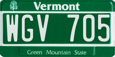 VT license plate WGV705