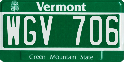 VT license plate WGV706