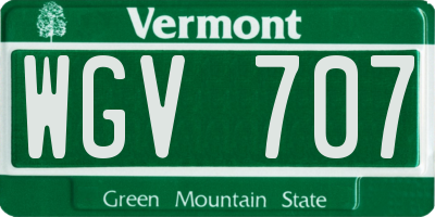 VT license plate WGV707