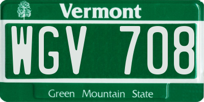 VT license plate WGV708