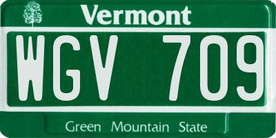 VT license plate WGV709