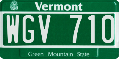VT license plate WGV710