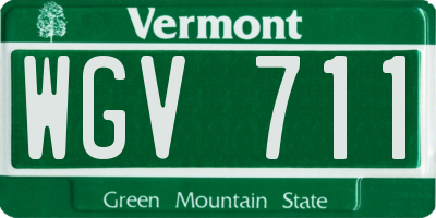 VT license plate WGV711