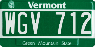 VT license plate WGV712