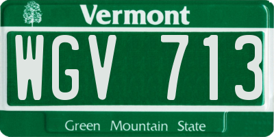 VT license plate WGV713