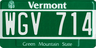 VT license plate WGV714