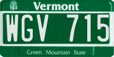 VT license plate WGV715