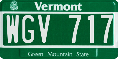 VT license plate WGV717