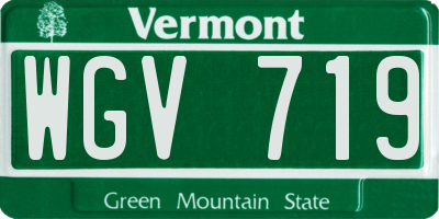 VT license plate WGV719