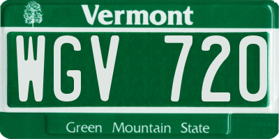 VT license plate WGV720