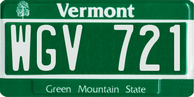 VT license plate WGV721