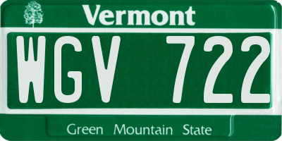 VT license plate WGV722