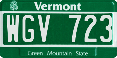 VT license plate WGV723