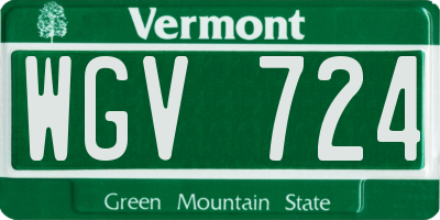 VT license plate WGV724
