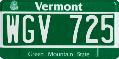 VT license plate WGV725