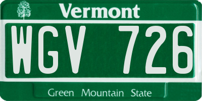VT license plate WGV726