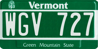 VT license plate WGV727