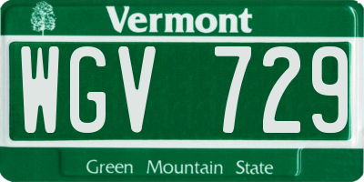VT license plate WGV729