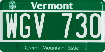 VT license plate WGV730