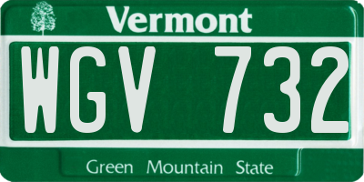 VT license plate WGV732