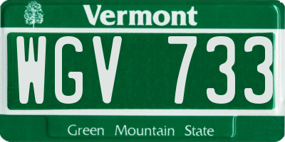 VT license plate WGV733