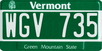 VT license plate WGV735