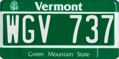 VT license plate WGV737
