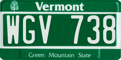 VT license plate WGV738