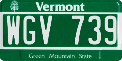 VT license plate WGV739