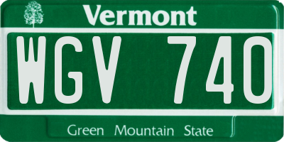 VT license plate WGV740