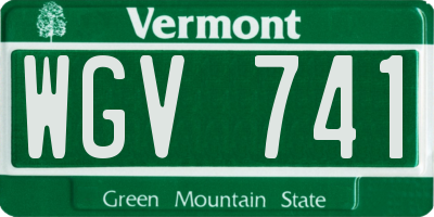 VT license plate WGV741