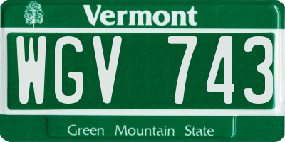 VT license plate WGV743