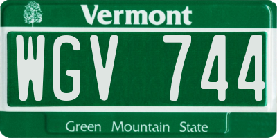 VT license plate WGV744