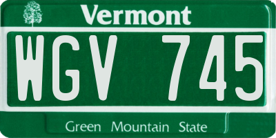 VT license plate WGV745