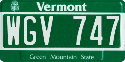 VT license plate WGV747