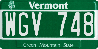 VT license plate WGV748