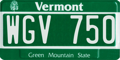 VT license plate WGV750