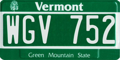 VT license plate WGV752