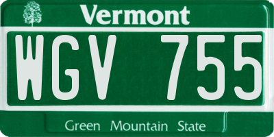 VT license plate WGV755
