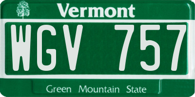 VT license plate WGV757