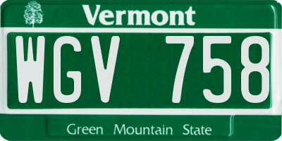 VT license plate WGV758