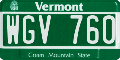 VT license plate WGV760