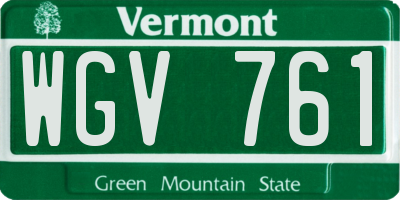 VT license plate WGV761