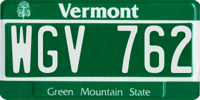VT license plate WGV762